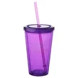 16 OZ. Double Wall Acrylic Travel Mug Tumblers With Straws | https://www.bestnamebadges.com