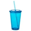16 OZ. Double Wall Acrylic Travel Mug Tumblers With Straws | https://www.bestnamebadges.com