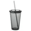 16 OZ. Double Wall Acrylic Travel Mug Tumblers With Straws | https://www.bestnamebadges.com