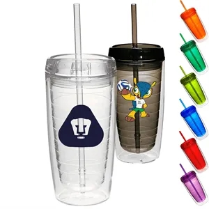 Tumblers 16 oz. Acrylic Insulated Coffee Travel Mugs | https://www.bestnamebadges.com