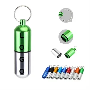 Portable Pill Container With Keychain