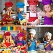 Adjustable Baking DIY Chef Hat Parent-Child Apron Set | https://www.bestnamebadges.com