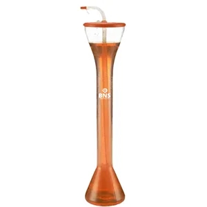20 Oz Clear Plastic Party Yard Cup w/ Straw