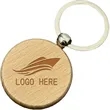 Customized Wooden Circular Keychain Key Tag | https://www.bestnamebadges.com