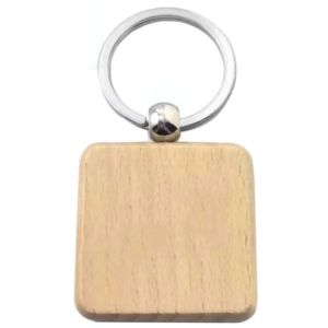 Customized Wooden Square Keychain Key Tag
