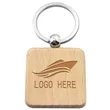 Customized Wooden Square Keychain Key Tag | https://www.bestnamebadges.com