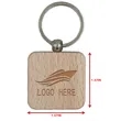 Customized Wooden Square Keychain Key Tag | https://www.bestnamebadges.com