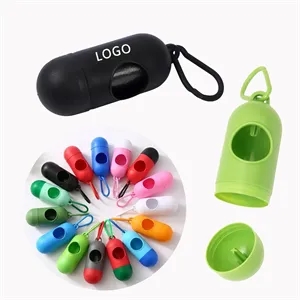 Pill Shape Thickened Portable Pet Garbage Bag Dispenser