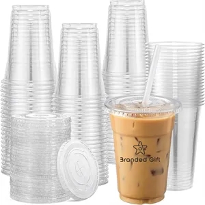 Transparent plastic cup with lid
