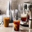 Transparent plastic cup with lid | https://www.bestnamebadges.com