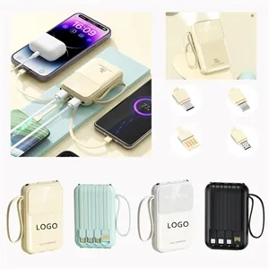 1W mAh Compact And Portable With Wired Power Bank