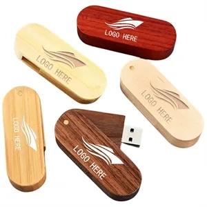 Customizable Wood Rotational Flash Drive U Disk