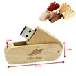 Customizable Wood Rotational Flash Drive U Disk | https://www.bestnamebadges.com