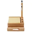 FSC Bamboo Sticky Note Dispenser with Pen Phone Desk Holder | https://www.bestnamebadges.com