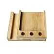 FSC Bamboo Sticky Note Dispenser with Pen Phone Desk Holder | https://www.bestnamebadges.com