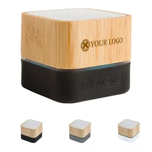 50 MOQ Mini Square Wooden Wireless Speaker
