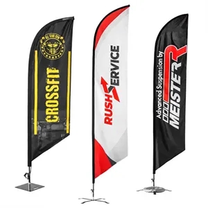 Custom 10' X 2' Medium Feather Flags | https://www.bestnamebadges.com