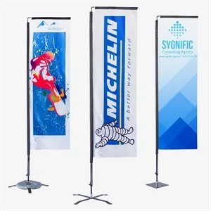 Custom 7.5' X 2.5' Medium Rectangle Flag Banners | https://www.bestnamebadges.com