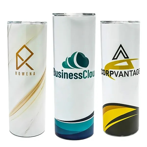20 Oz. Custom Printed Skinny Stainless Steel Tumblers