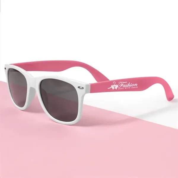 Custom White Frame Plastic Sunglasses