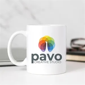 Custom Full Color Printing 11oz White Mugs | https://www.bestnamebadges.com