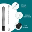 Stainless Steel Muddler and Mixing Spoon | https://www.bestnamebadges.com