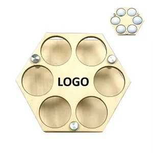 Wooden Golf Ball Collection Display Rack (6 Holes)