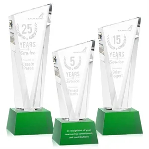 Plymouth Award on Robson Base - Green | https://www.bestnamebadges.com