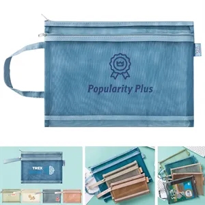 Double Layer Mesh Zipper Bag A6/A5/A4