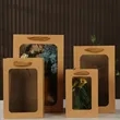 Brown Paper Gift Bags with Transparent Window | https://www.bestnamebadges.com