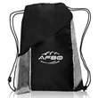 Two Color Drawstring Backpacks with Side Bottle Mesh Pockets | https://www.bestnamebadges.com