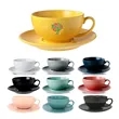 10oz Ceramic Coffee Cup Saucer Set | https://www.bestnamebadges.com