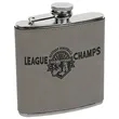 Stainless Steel Gray Leatherette Flask | https://www.bestnamebadges.com
