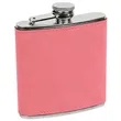 Stainless Steel Pink Leatherette Flask | https://www.bestnamebadges.com