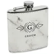 Stainless Steel Marble Leatherette Flask | https://www.bestnamebadges.com