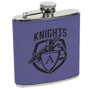 Stainless Steel Purple Leatherette Flask