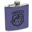 Stainless Steel Purple Leatherette Flask | https://www.bestnamebadges.com