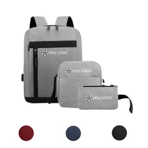 Three Piece Backpack Set Crossbody Storage Bag