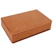 Stainless Steel Rawhide Leatherette Flask Gift Set | https://www.bestnamebadges.com