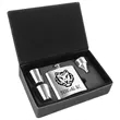 6oz Stainless Steel Flask Gift Set | https://www.bestnamebadges.com