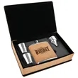 Stainless Steel Agglomerated Cork Flask Gift Set | https://www.bestnamebadges.com
