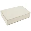 Stainless Steel White Leatherette Flask Gift Set | https://www.bestnamebadges.com
