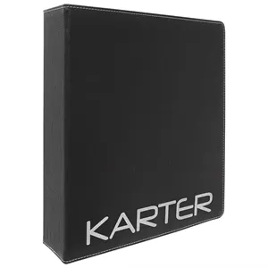 11"x11.5" Black/Sil Leatherette 3 Ring Binder w/ 2" D-Rings