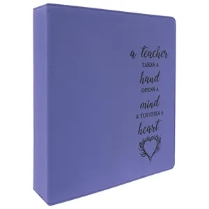 11"x11.5" Purple Leatherette 3 Ring Binder w/ 2" D-Rings