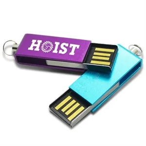 Compact Swivel Metal USB Drive with Keychain | https://www.bestnamebadges.com