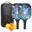 Custom Printed Carbon Fiber Pickleball Set w/ Carry Bag | https://www.bestnamebadges.com
