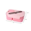 50MOQ Large Capacity Wheat Straw Lunch Box With Fork Spoon | https://www.bestnamebadges.com