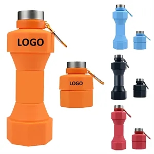 23oz Dumbbell-Shaped Foldable Silicone Water Bottle