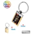Gold Band Rectangle Shaped Metal Keychain-Full Color Dome | https://www.bestnamebadges.com