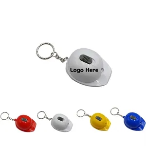 Mini Helmet Flashlight Construction Keychain